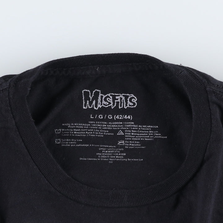 MISFITS Misfits Band T-shirt, Band T, Men's L size cotton black type Vintage Second Hand