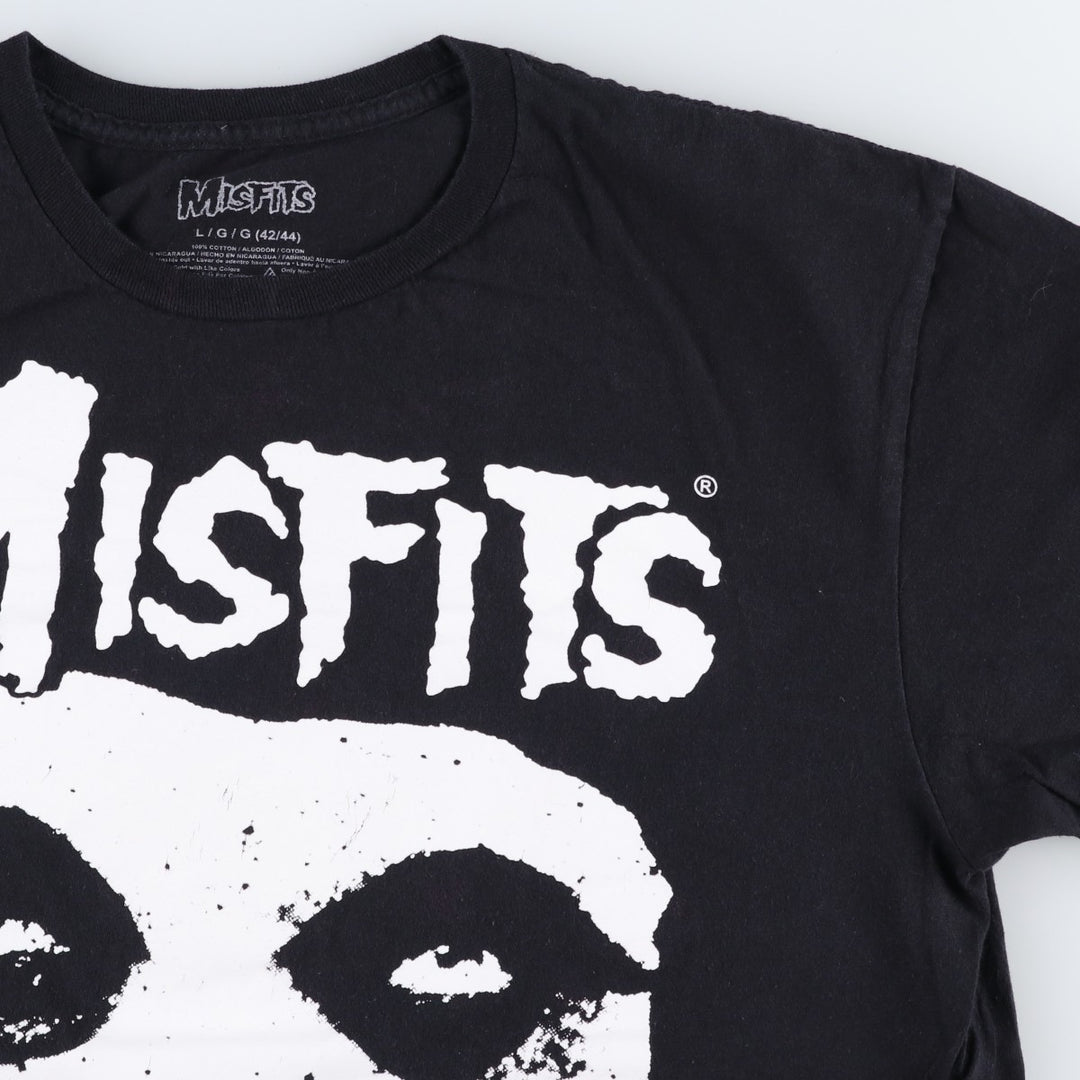 MISFITS Misfits Band T-shirt, Band T, Men's L size cotton black type Vintage Second Hand