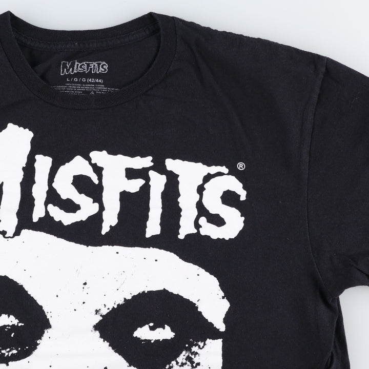 MISFITS Misfits Band T-shirt, Band T, Men's L size cotton black type Vintage Second Hand