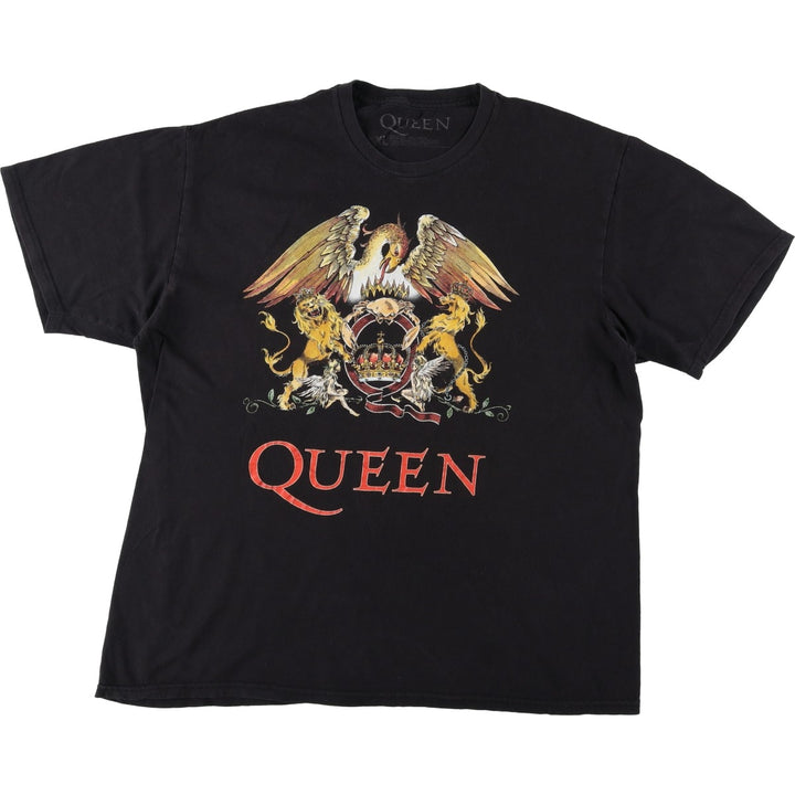 QUEEN Band T-shirt, Men's XL size cotton black type Vintage Second Hand