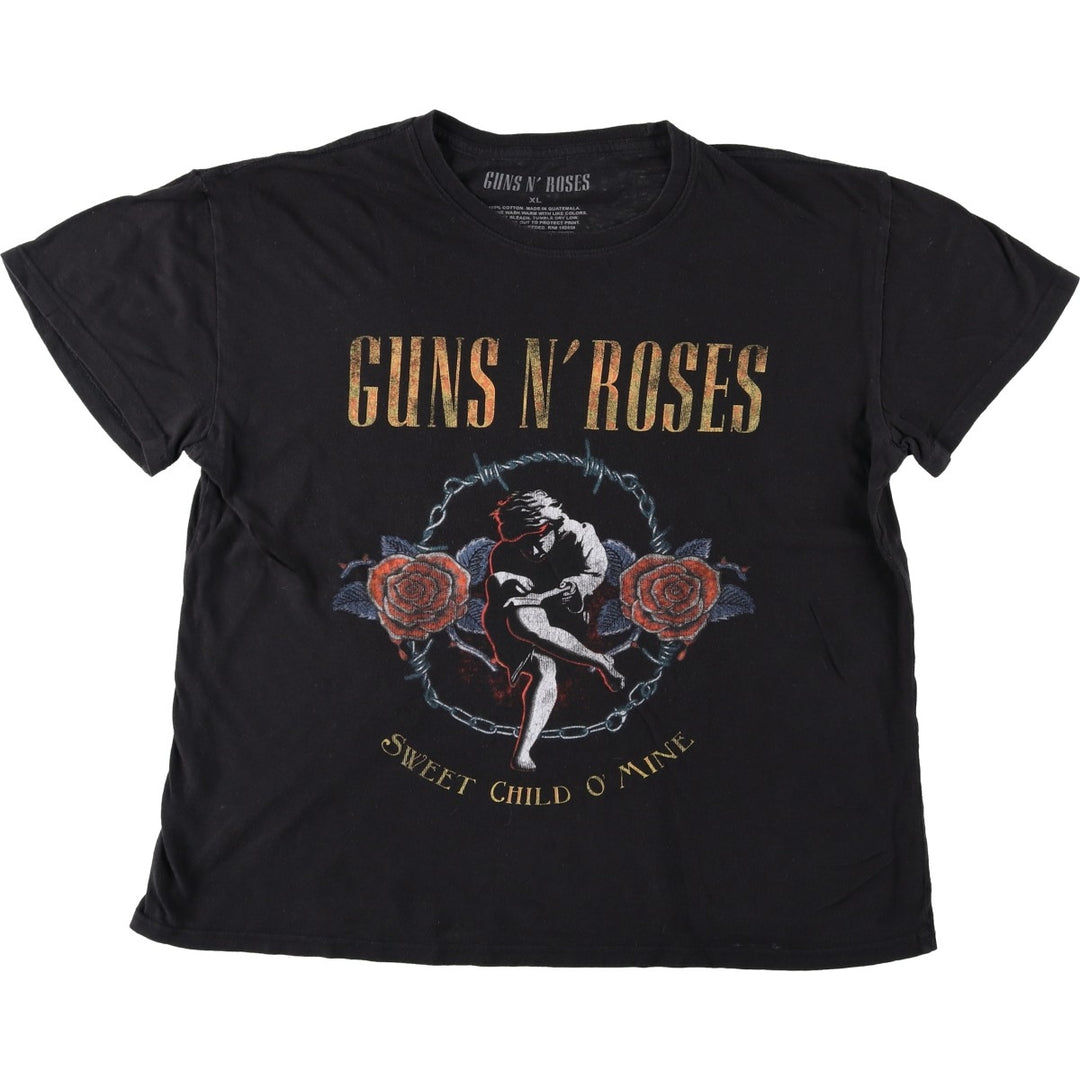 GUNS N' ROSES Guns N' Roses Band T-Shirt Band Tee Men's XL cotton black type Vintage Second Hand