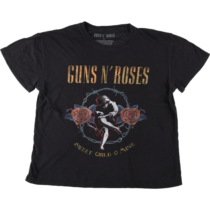GUNS N' ROSES Guns N' Roses Band T-Shirt Band Tee Men's XL cotton black type Vintage Second Hand