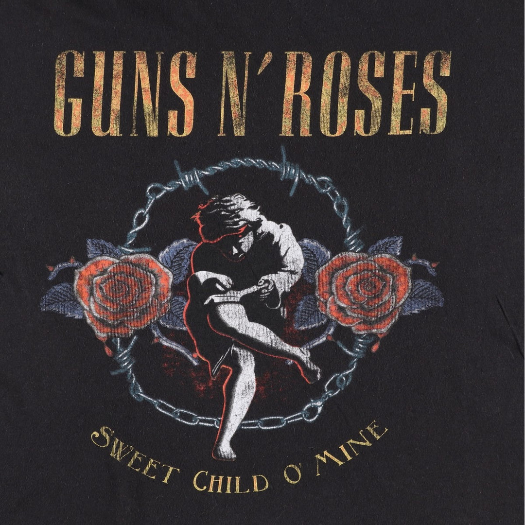 GUNS N' ROSES Guns N' Roses Band T-Shirt Band Tee Men's XL cotton black type Vintage Second Hand
