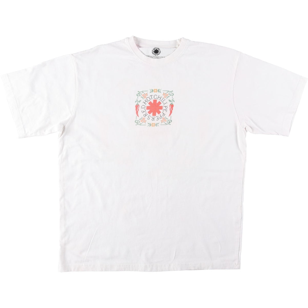 RED HOT CHILI PEPPERS Red Hot Chili Peppers Band T-shirt Band T Men's M size cotton white type Vintage Second Hand