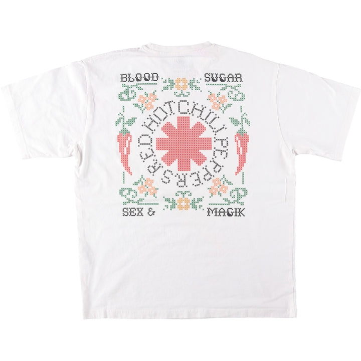 RED HOT CHILI PEPPERS Red Hot Chili Peppers Band T-shirt Band T Men's M size cotton white type Vintage Second Hand