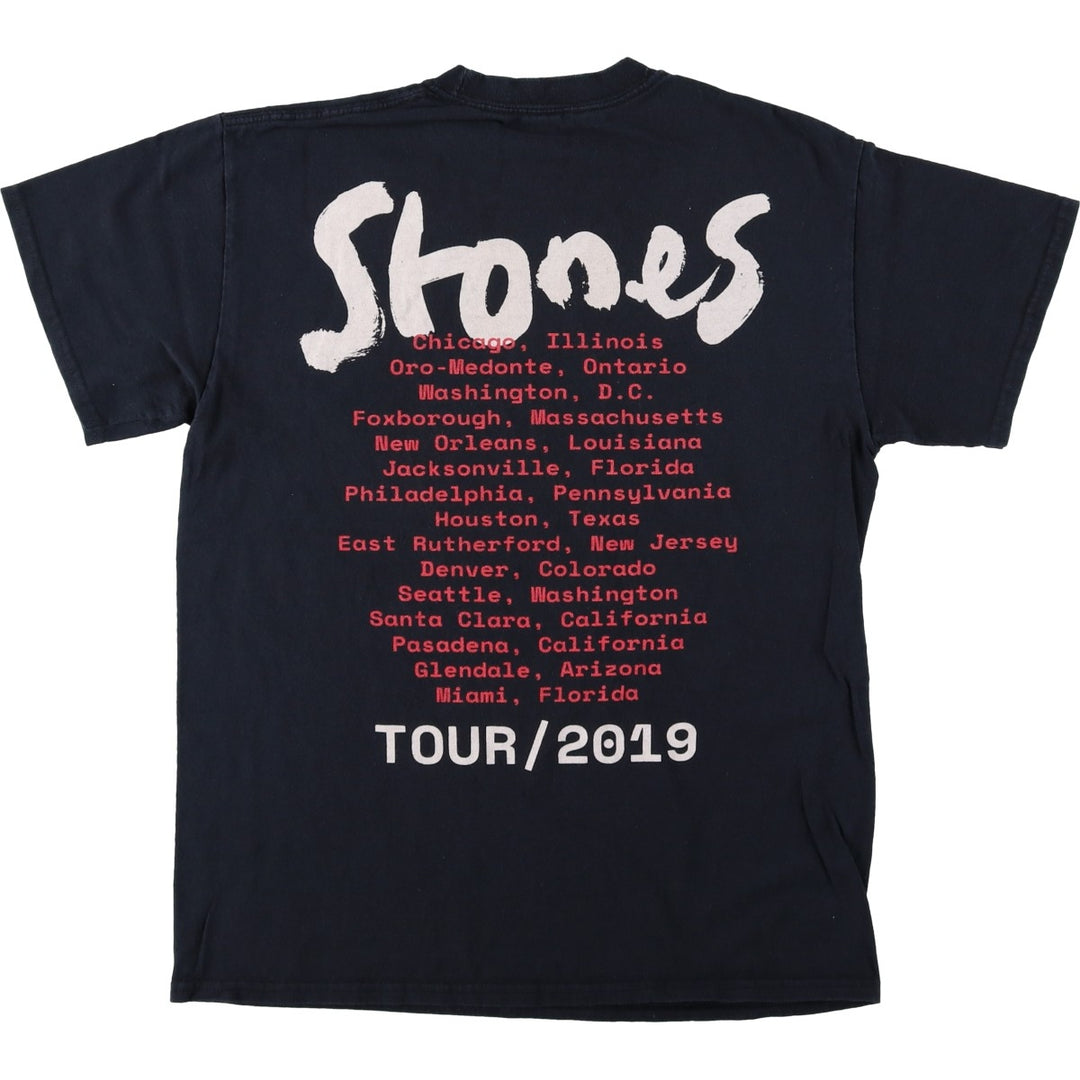 The Rolling Stones Band T-shirt, Men's M size cotton black type Vintage Second Hand