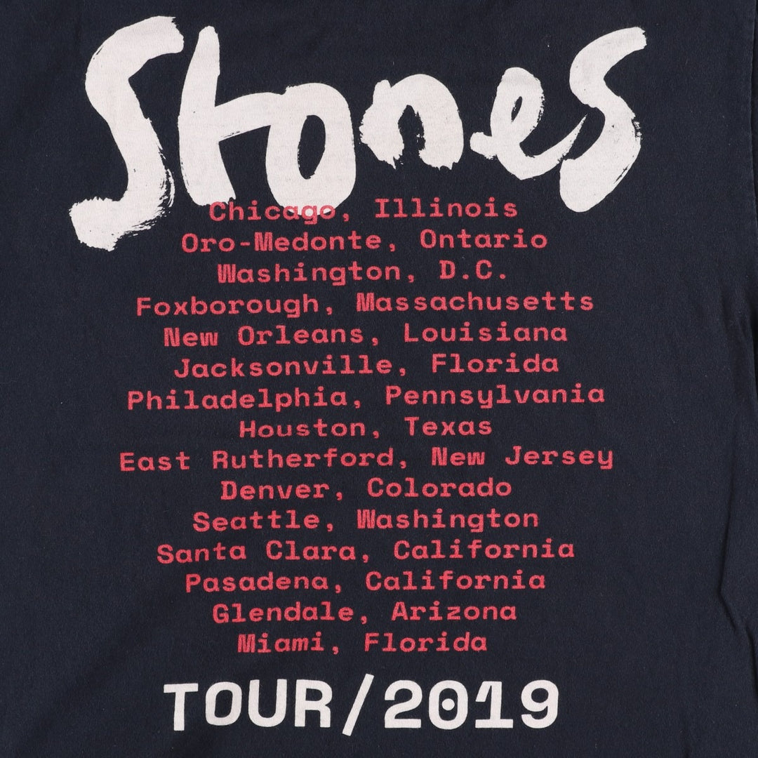 The Rolling Stones Band T-shirt, Men's M size cotton black type Vintage Second Hand