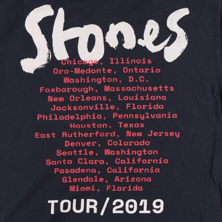 The Rolling Stones Band T-shirt, Men's M size cotton black type Vintage Second Hand