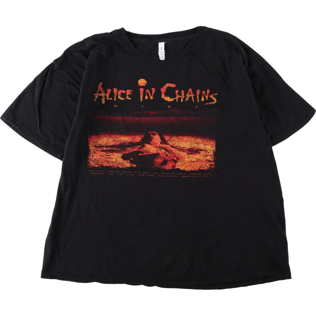 ALICE IN CHAINS band T-shirt, men's size XL unclear black type Vintage Second Hand