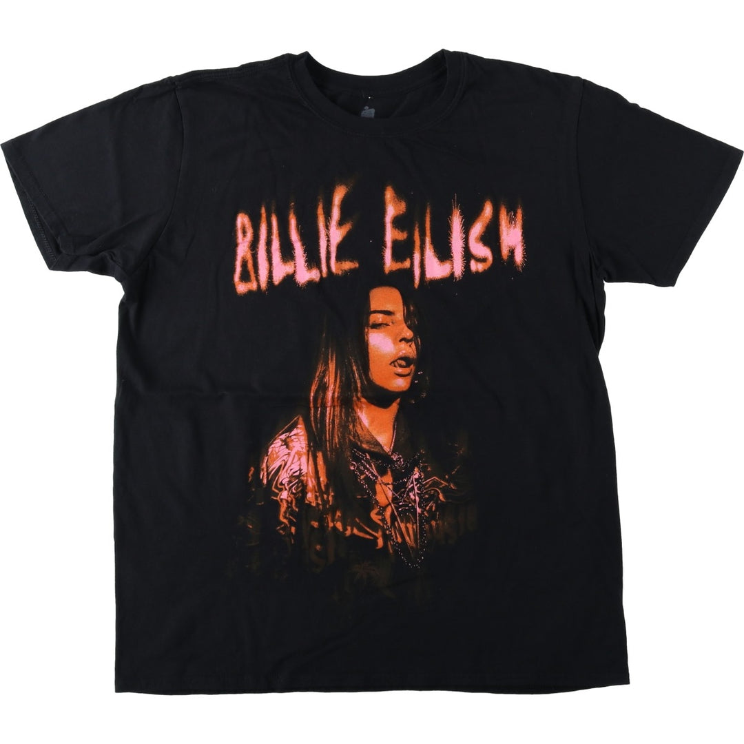 BILLIE EILISH Billie Eilish Band T-shirt Band T Men's L size cotton black type Vintage Second Hand