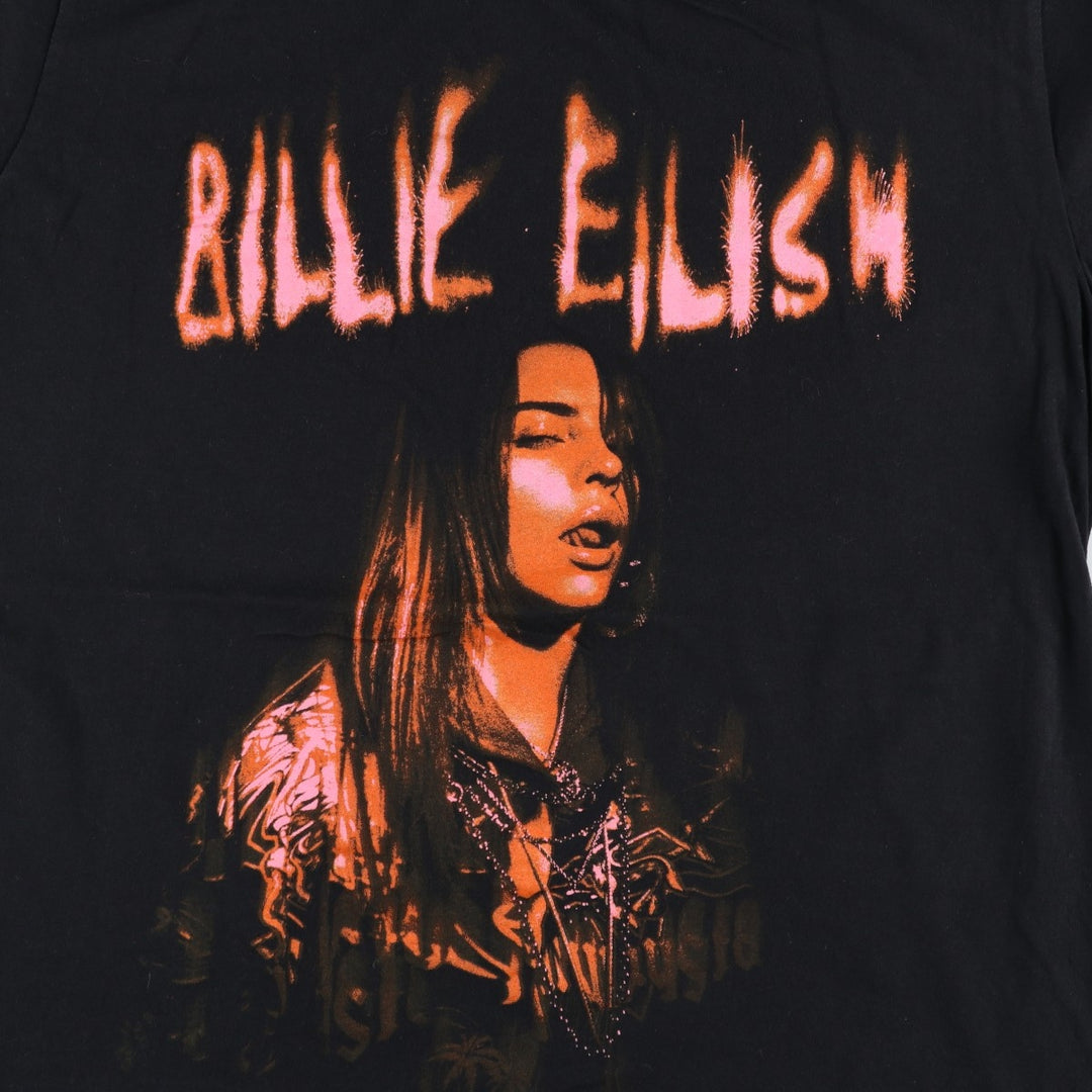 BILLIE EILISH Billie Eilish Band T-shirt Band T Men's L size cotton black type Vintage Second Hand