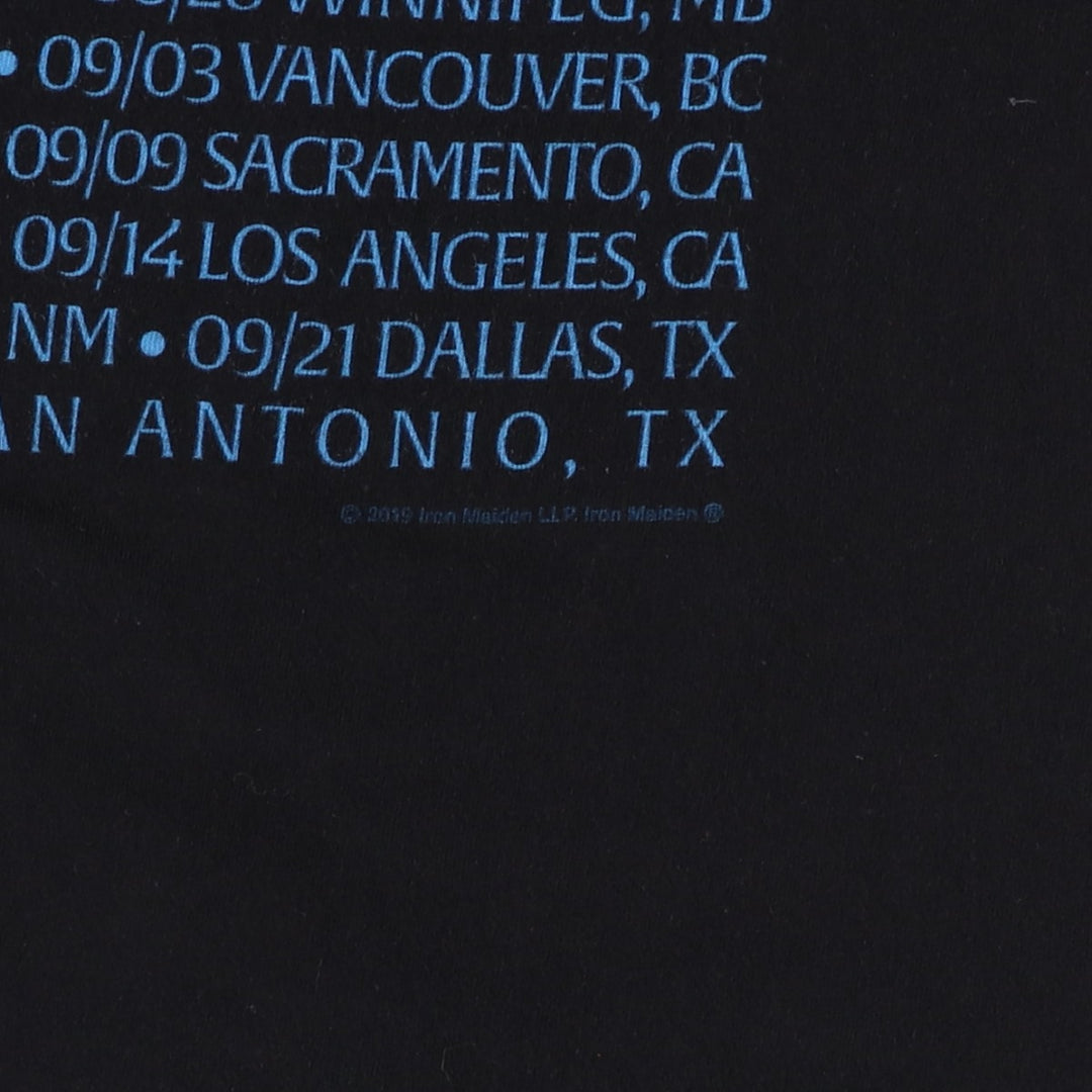 IRON MAIDEN Iron Maiden Band T-shirt Band T Men's M size unclear black type Vintage Second Hand