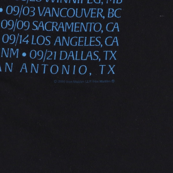 IRON MAIDEN Iron Maiden Band T-shirt Band T Men's M size unclear black type Vintage Second Hand