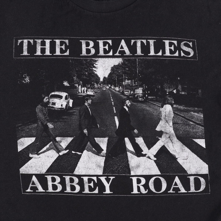 THE BEATLES Band T-shirt, Men's L size cotton black type Vintage Second Hand