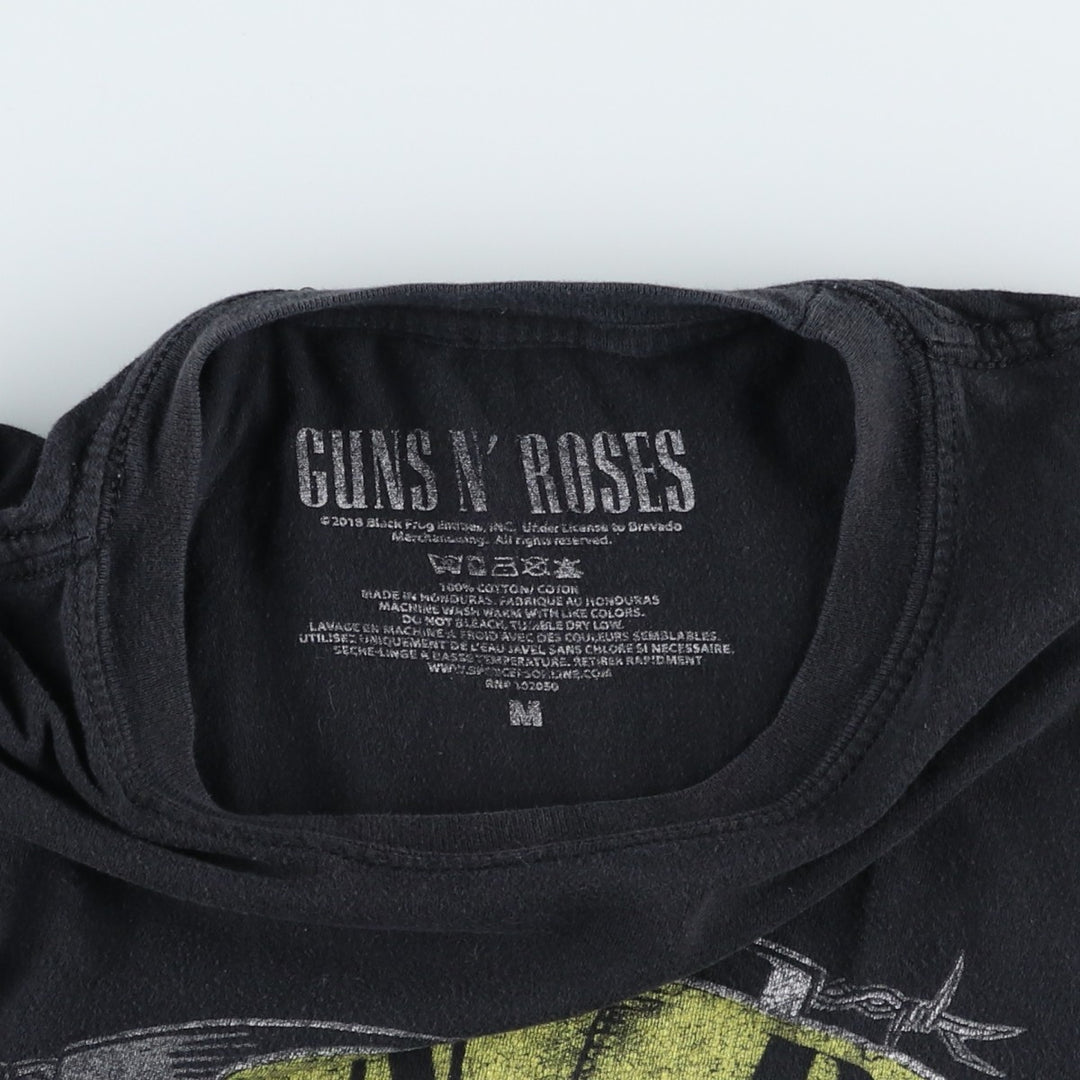 Guns N' Roses Band T-shirt, Men's M size cotton black type Vintage Second Hand