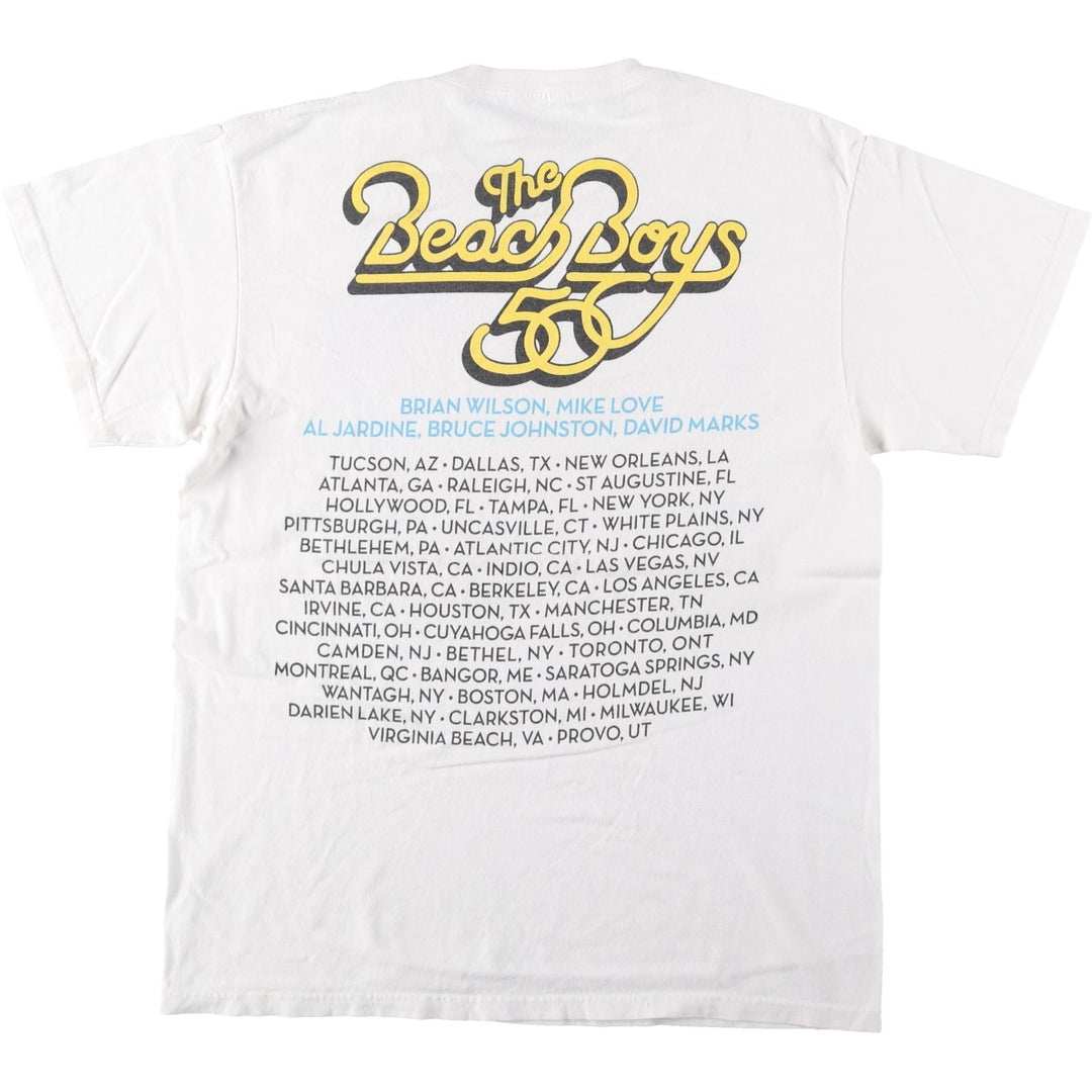 THE BEACH BOYS Band T-shirt (Men's size L equivalent) unclear white type Vintage Second Hand