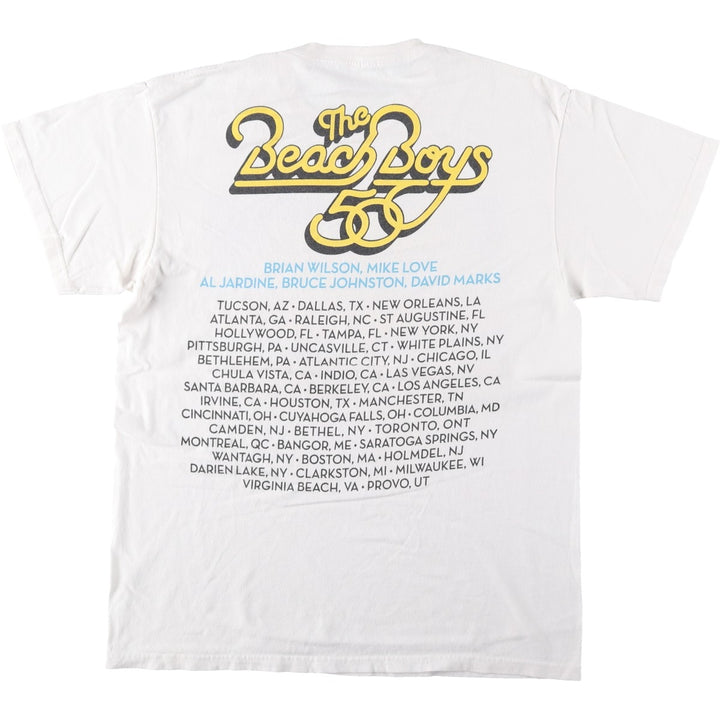 THE BEACH BOYS Band T-shirt (Men's size L equivalent) unclear white type Vintage Second Hand