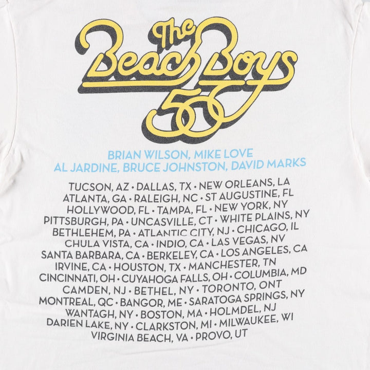 THE BEACH BOYS Band T-shirt (Men's size L equivalent) unclear white type Vintage Second Hand