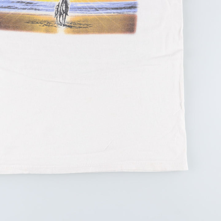 THE BEACH BOYS Band T-shirt (Men's size L equivalent) unclear white type Vintage Second Hand