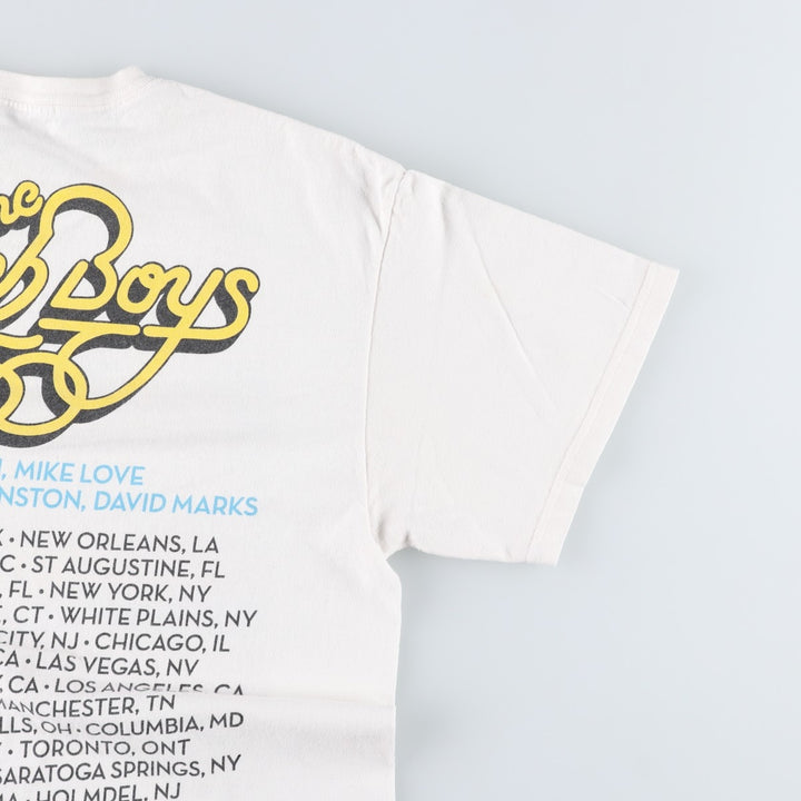 THE BEACH BOYS Band T-shirt (Men's size L equivalent) unclear white type Vintage Second Hand