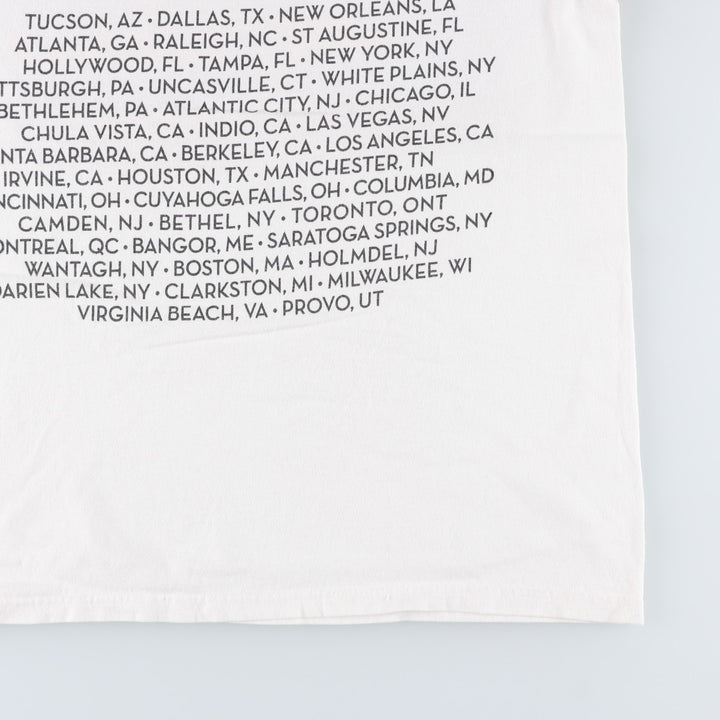THE BEACH BOYS Band T-shirt (Men's size L equivalent) unclear white type Vintage Second Hand