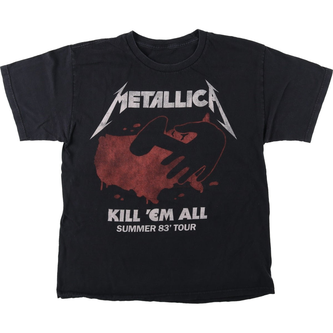 METALLICA Metallica Band T-shirt Band T Men's M size unclear black type Vintage Second Hand