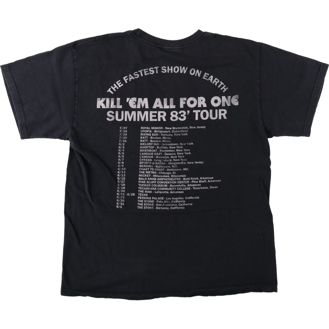 METALLICA Metallica Band T-shirt Band T Men's M size unclear black type Vintage Second Hand