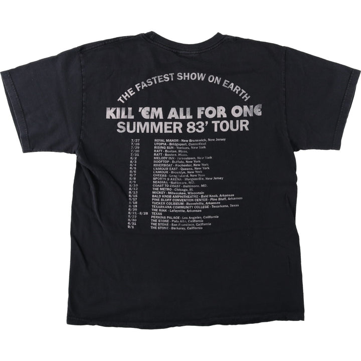 METALLICA Metallica Band T-shirt Band T Men's M size unclear black type Vintage Second Hand