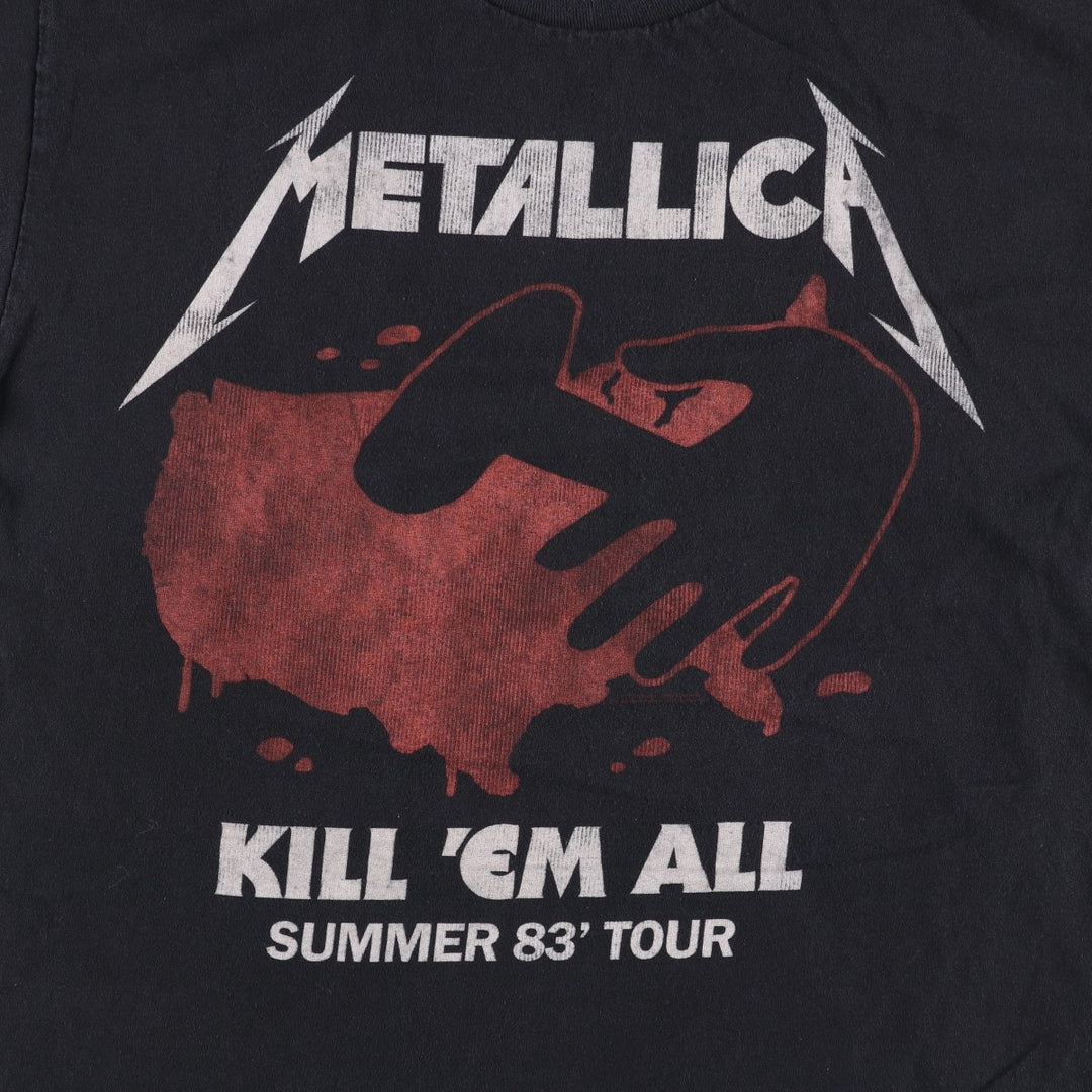 METALLICA Metallica Band T-shirt Band T Men's M size unclear black type Vintage Second Hand