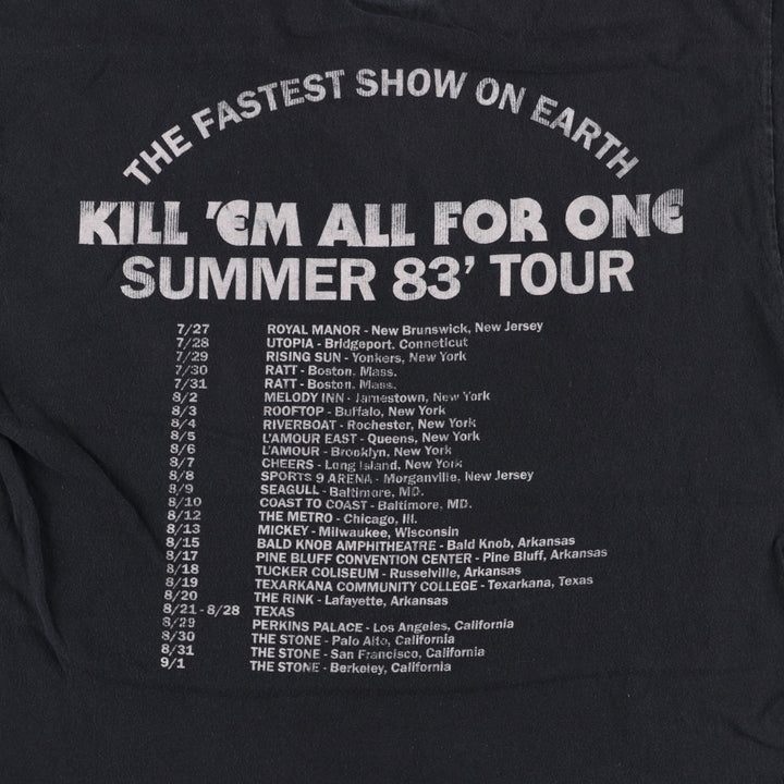METALLICA Metallica Band T-shirt Band T Men's M size unclear black type Vintage Second Hand