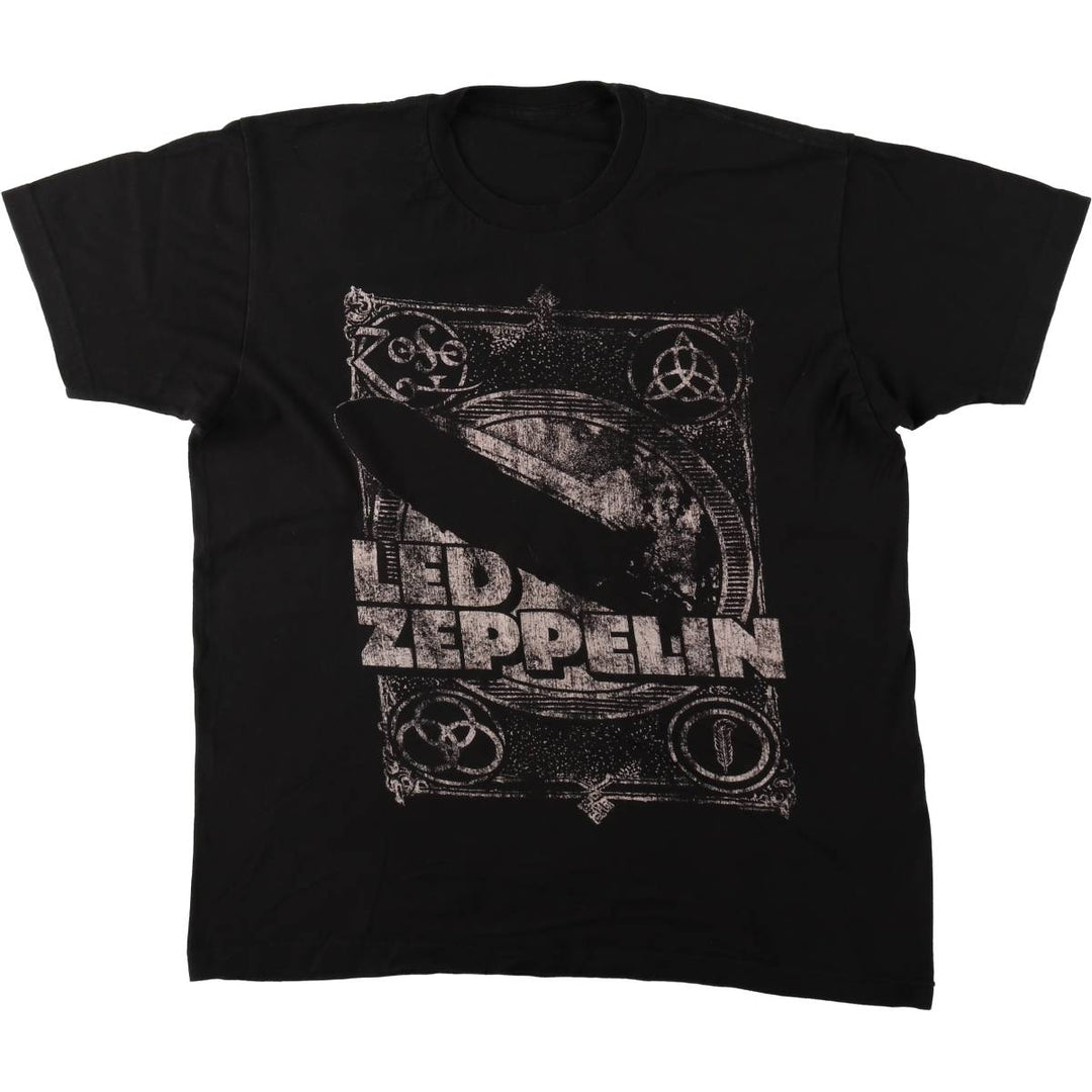 Led Zeppelin Band T-shirt, Band T, Men's M size unclear black type Vintage Second Hand