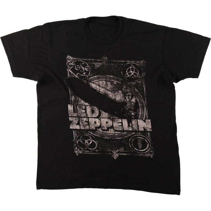 Led Zeppelin Band T-shirt, Band T, Men's M size unclear black type Vintage Second Hand