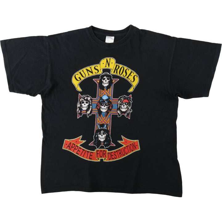 JERZEES Guns N' Roses Band T-shirt, Men's Size L (approx.) cotton black type Vintage Second Hand