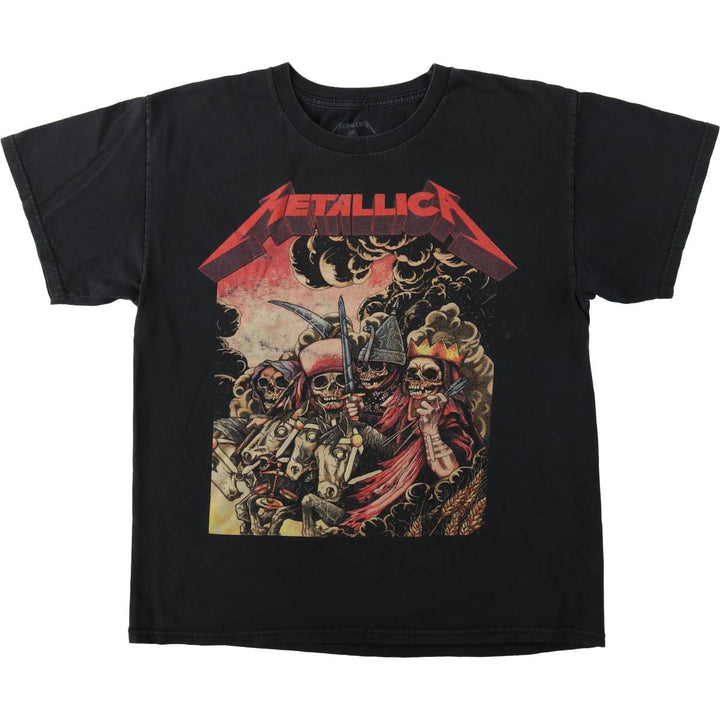 METALLICA Metallica Band T-shirt Band T Men's L size cotton black type Vintage Second Hand
