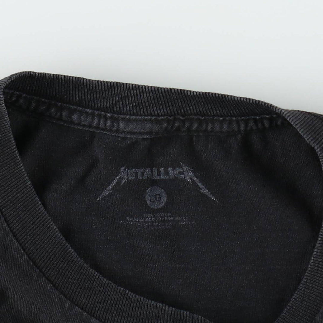METALLICA Metallica Band T-shirt Band T Men's L size cotton black type Vintage Second Hand