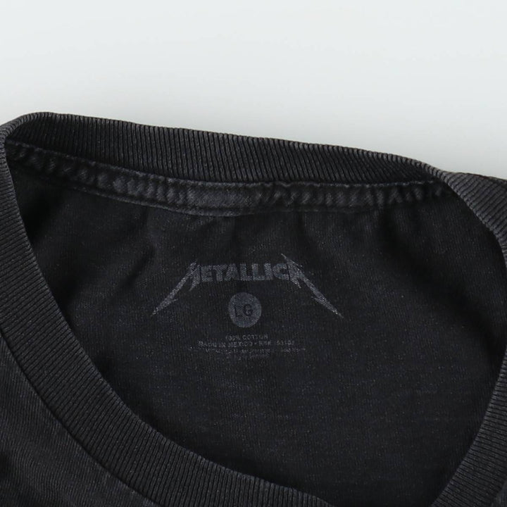 METALLICA Metallica Band T-shirt Band T Men's L size cotton black type Vintage Second Hand