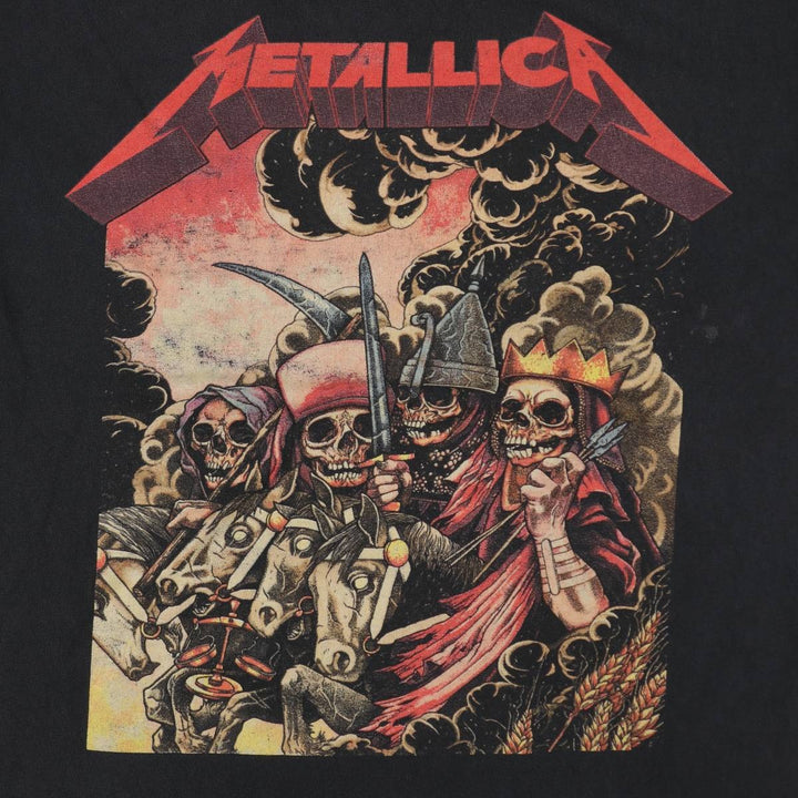 METALLICA Metallica Band T-shirt Band T Men's L size cotton black type Vintage Second Hand