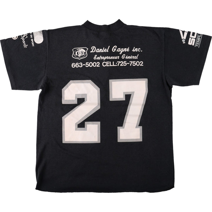 90'S Athletic Knit MLB Chicago White Sox Henley Neck Sports Print T-Shirt, Made in Canada, Men's Size L (approx.) polyester black type Vintage Second Hand