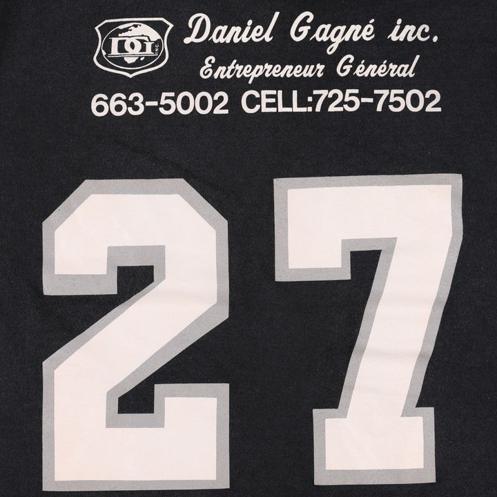 90'S Athletic Knit MLB Chicago White Sox Henley Neck Sports Print T-Shirt, Made in Canada, Men's Size L (approx.) polyester black type Vintage Second Hand