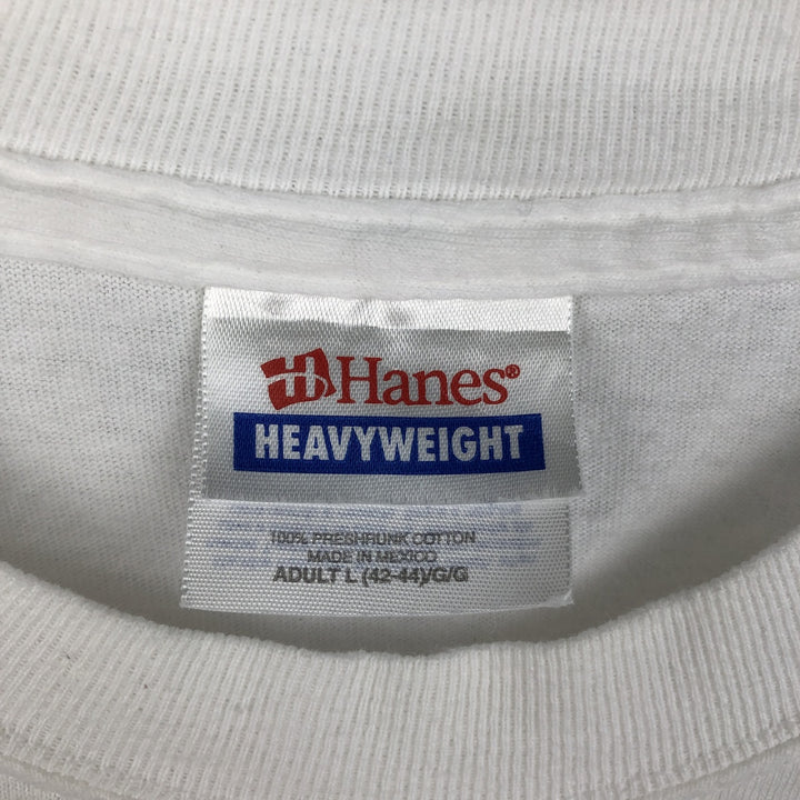 90s-00'S Hanes BUD SPORTS PRODUCTIONS advertising T-shirt, men's size L (approx.) cotton white type Vintage Second Hand