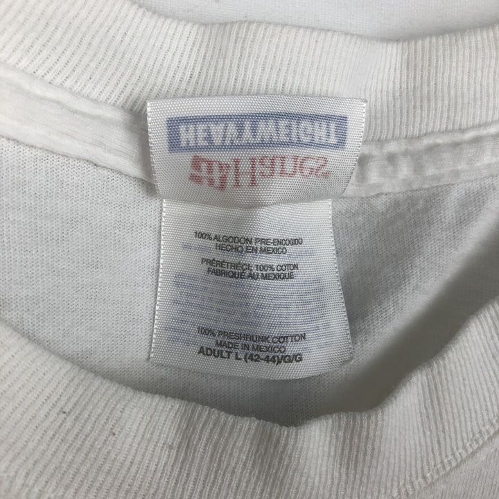 90s-00'S Hanes BUD SPORTS PRODUCTIONS advertising T-shirt, men's size L (approx.) cotton white type Vintage Second Hand