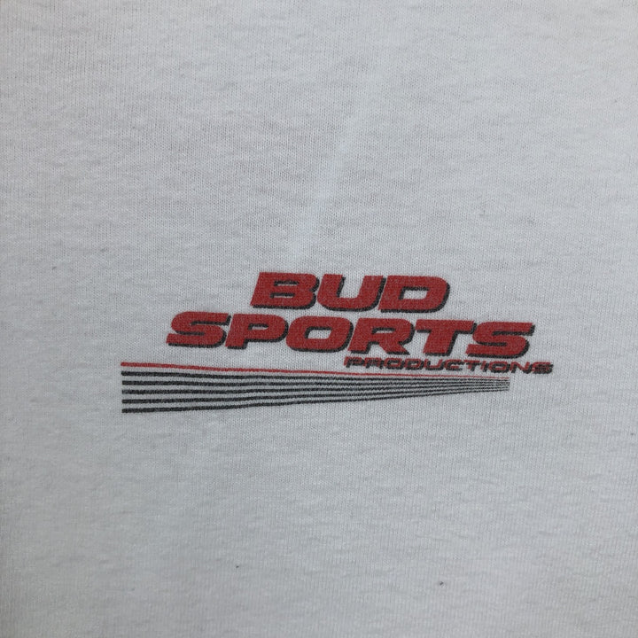 90s-00'S Hanes BUD SPORTS PRODUCTIONS advertising T-shirt, men's size L (approx.) cotton white type Vintage Second Hand