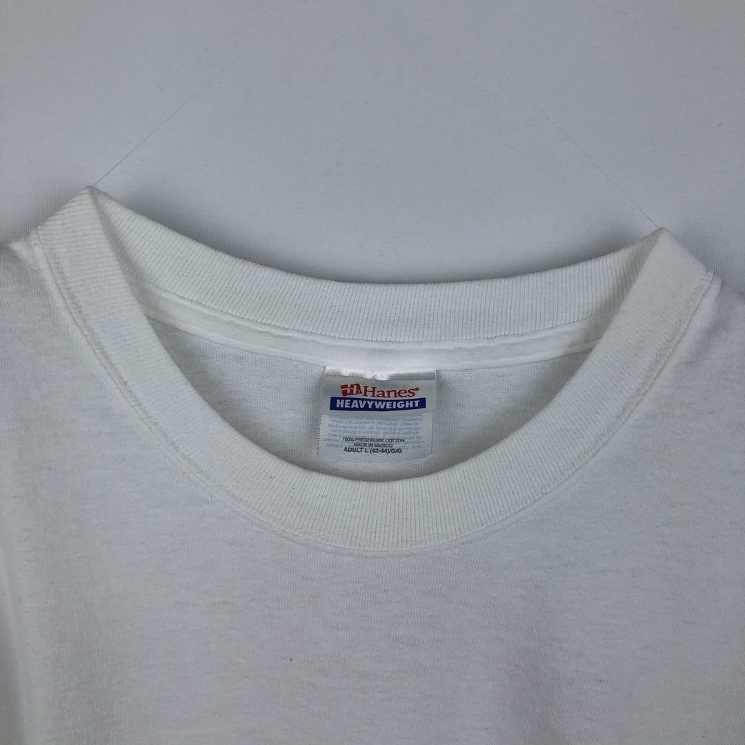 90s-00'S Hanes BUD SPORTS PRODUCTIONS advertising T-shirt, men's size L (approx.) cotton white type Vintage Second Hand