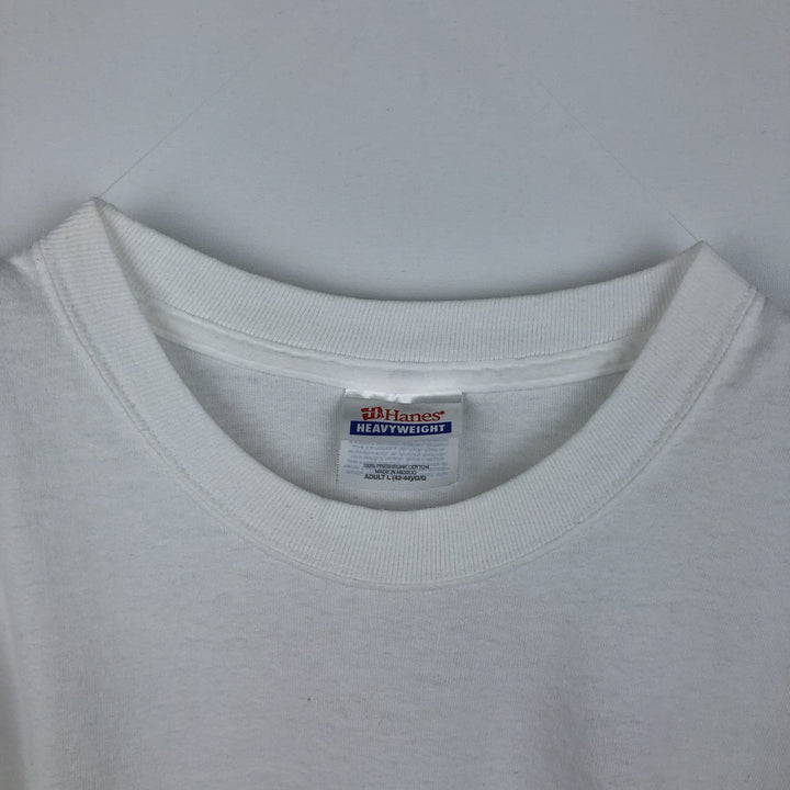 90s-00'S Hanes BUD SPORTS PRODUCTIONS advertising T-shirt, men's size L (approx.) cotton white type Vintage Second Hand