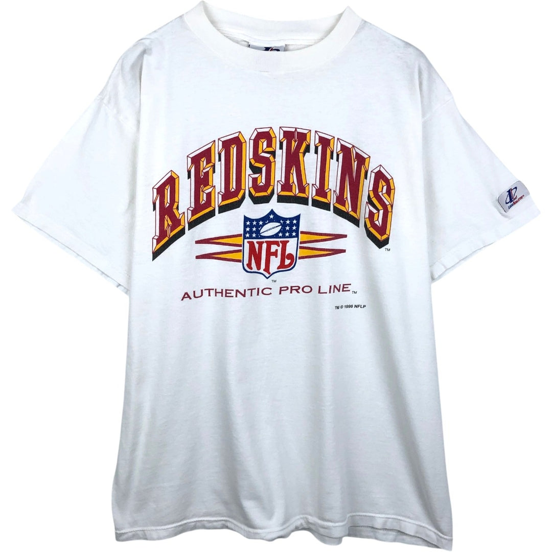 90'S LOGO ATHLETIC NFL WASHINGTON REDSKINS T-shirt, Men's XL equivalent. unclear white type Vintage Second Hand