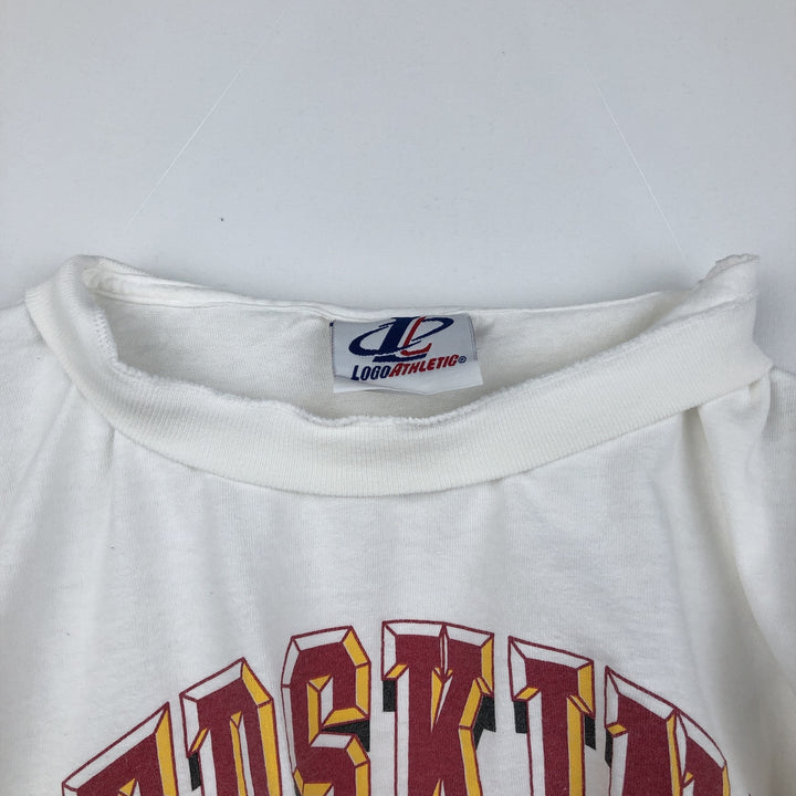 90'S LOGO ATHLETIC NFL WASHINGTON REDSKINS T-shirt, Men's XL equivalent. unclear white type Vintage Second Hand