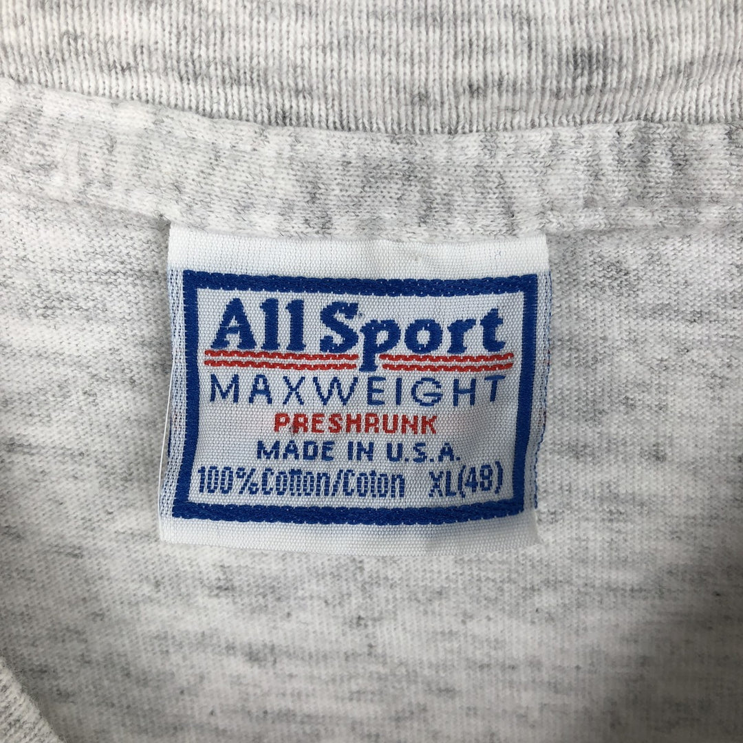 90'S All Sport Art T-Shirt, Made in USA, Men's XL equivalent, Vintage cotton gray type Vintage Second Hand
