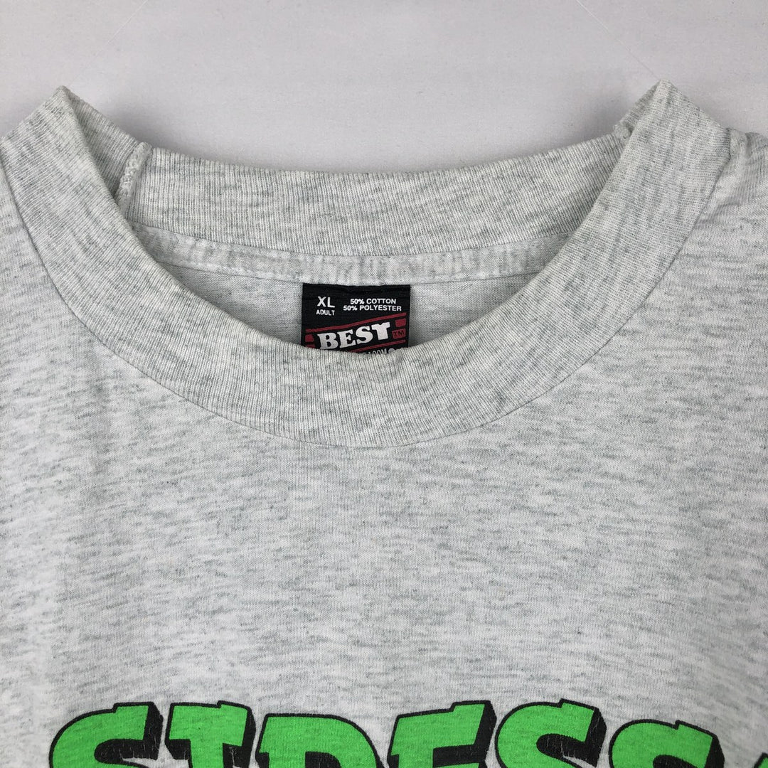 90'S Fruit of the Loom Message Print T-Shirt Made in USA Men's XL Vintage cotton gray type Vintage Second Hand