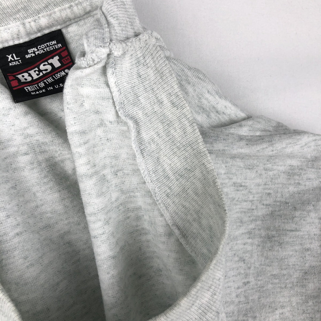90'S Fruit of the Loom Message Print T-Shirt Made in USA Men's XL Vintage cotton gray type Vintage Second Hand