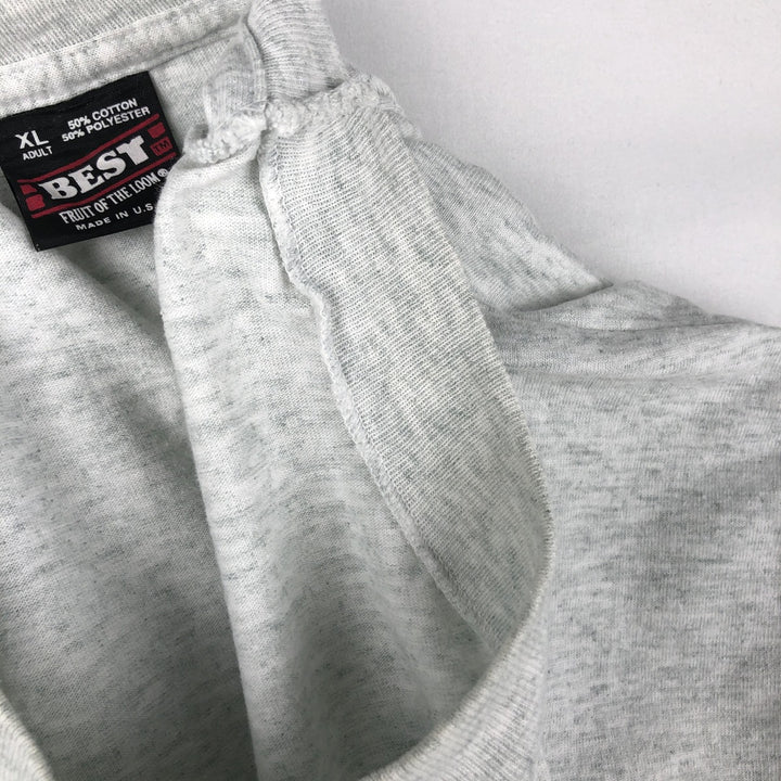 90'S Fruit of the Loom Message Print T-Shirt Made in USA Men's XL Vintage cotton gray type Vintage Second Hand